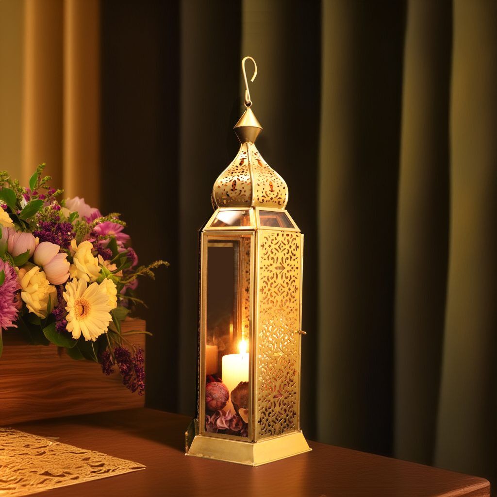Jodhpur Hexilgree lantern Light in Antique Gold