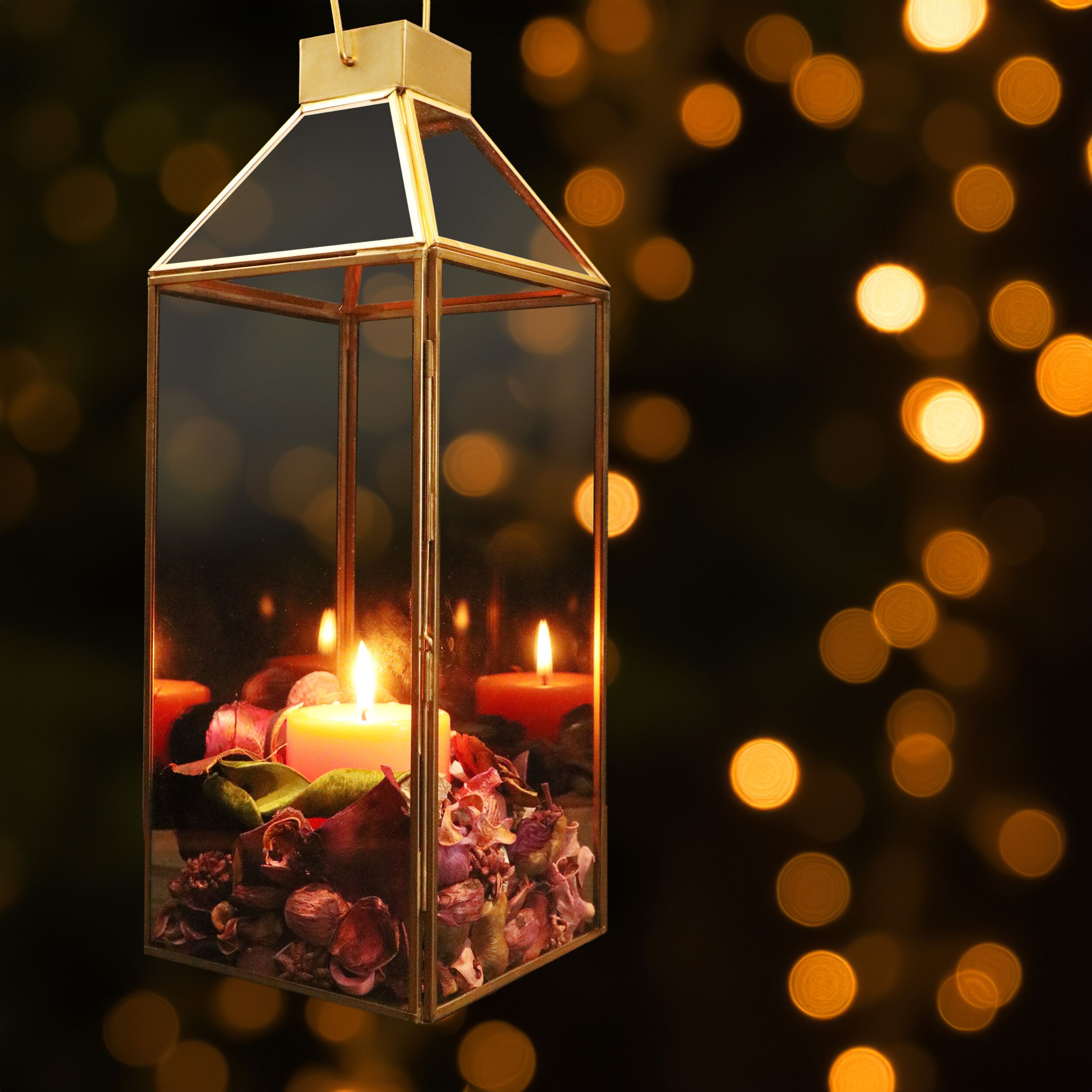 Scandinaviano Gold Lantern Light - large (2) Scandinaviano Gold Lantern Light